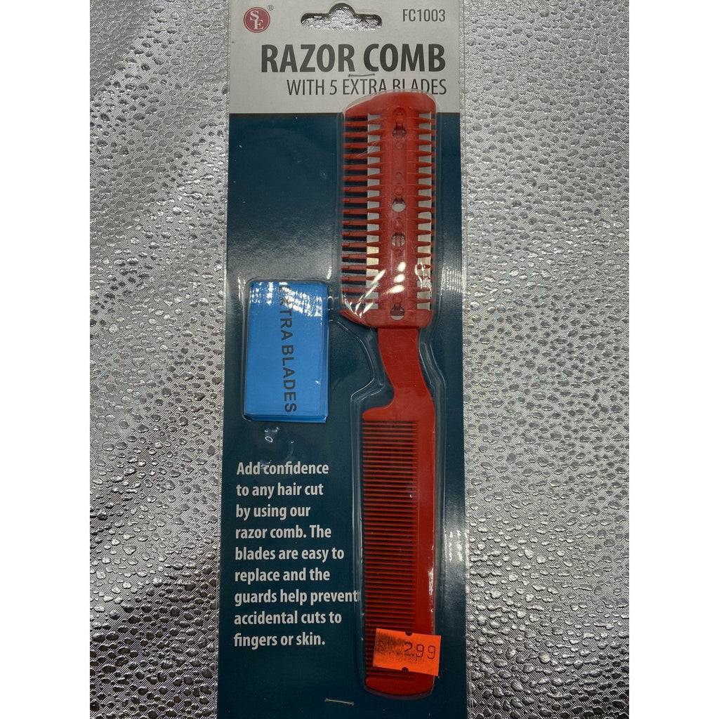 Razor Comb Hair Trimmer with 5 Extra Blades for Precision Styling