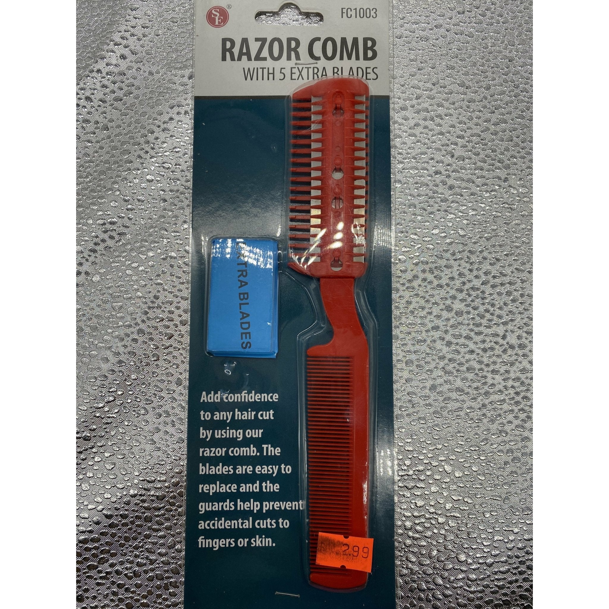 Razor Comb Hair Trimmer with 5 Extra Blades for Precision Styling