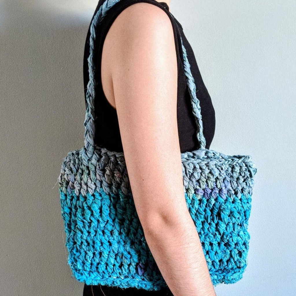 Sea Waves Beach Bag Crochet Kit - Bohemian Coastal Knit Tote