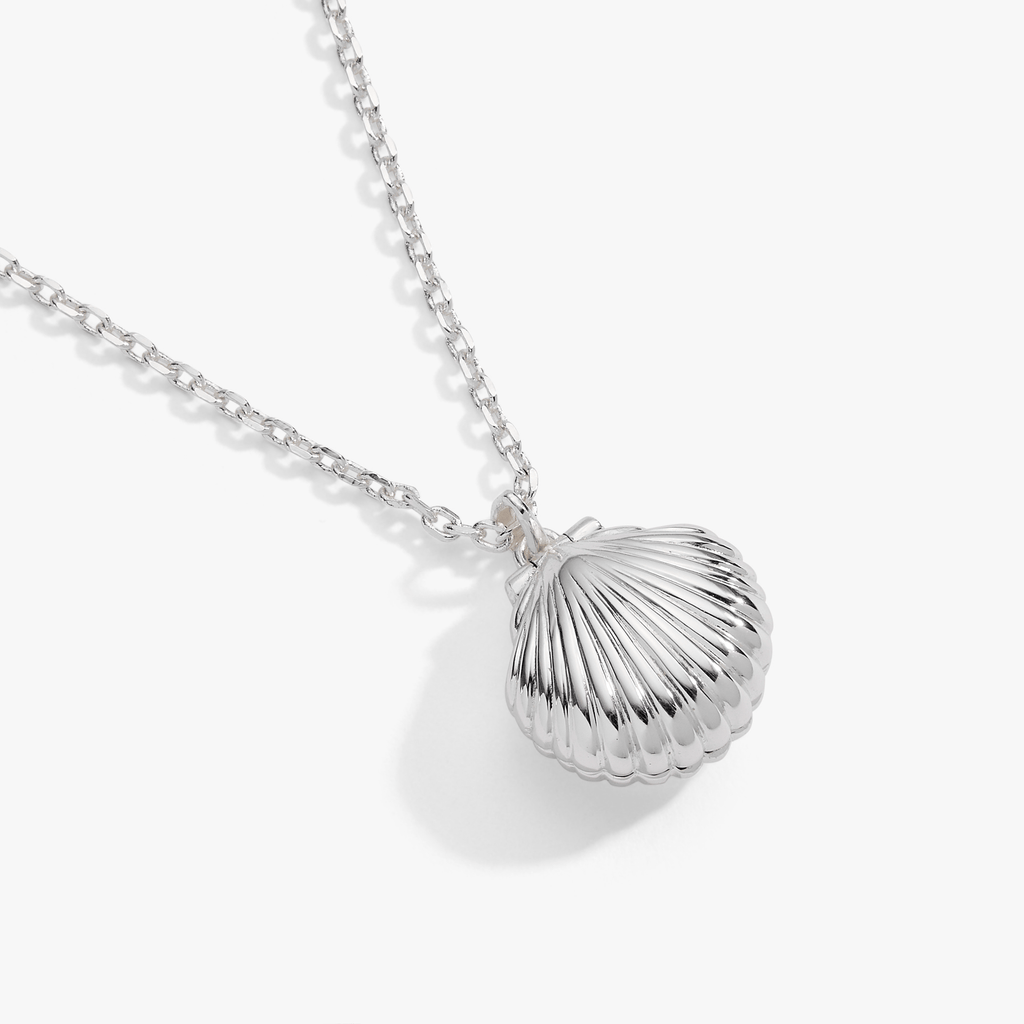 Seashell Locket Pendant with Pearl Accent and Hidden Message
