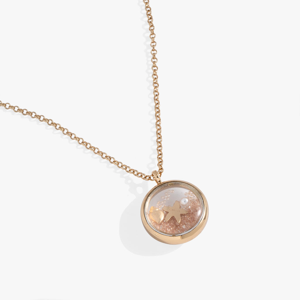 Seaside Shaker Adjustable Necklace with Pearl and Starfish Charm