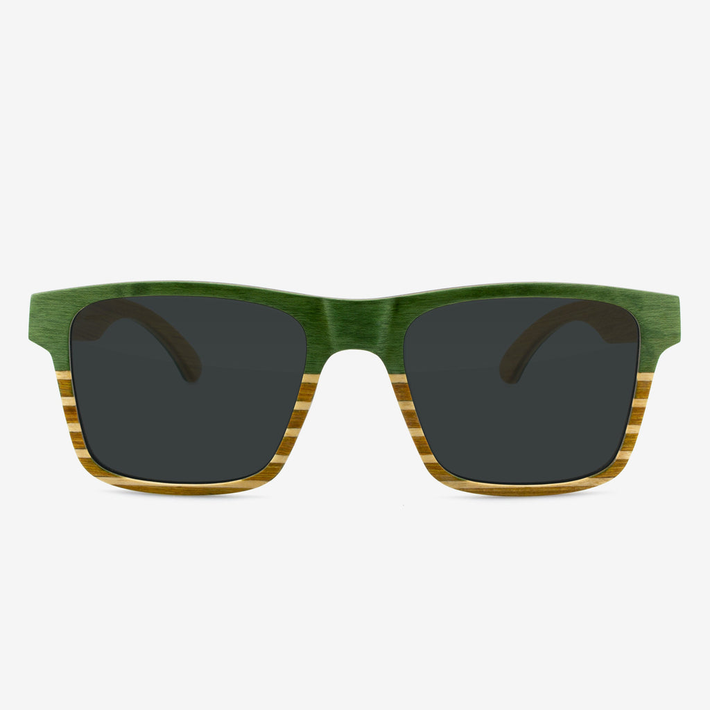 Sebastian Maritime unisex sunglasses in carbon fiber and wood featuring a minimalist design.