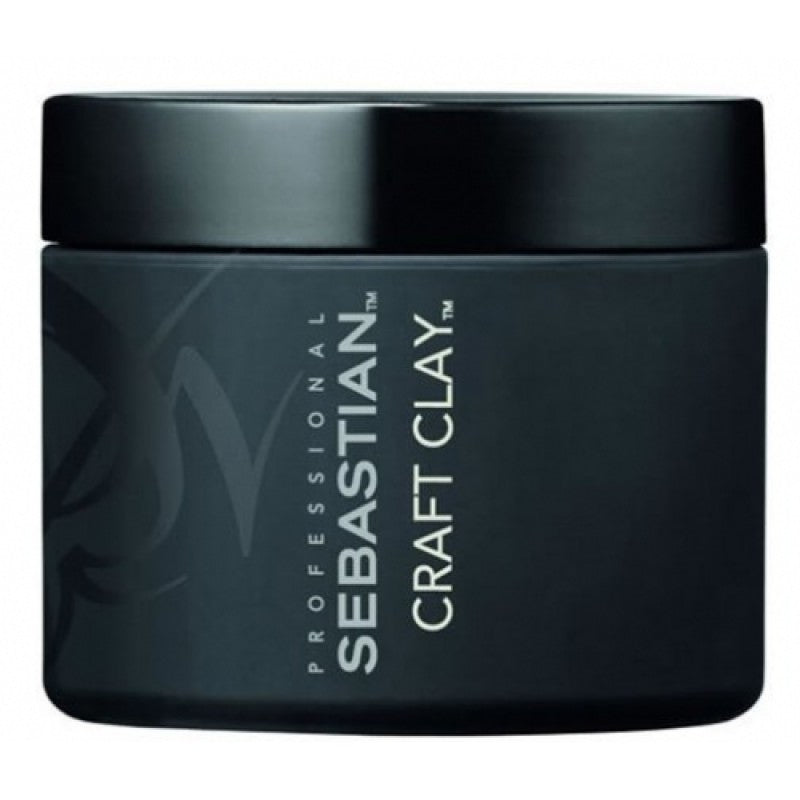 1.7 oz container of Sebastian Craft Clay for matte texture and remoldable hold.