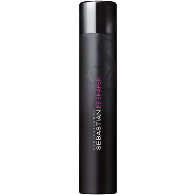 10.6 oz can of Sebastian Re-Shaper strong hold, humidity-resistant hairspray.