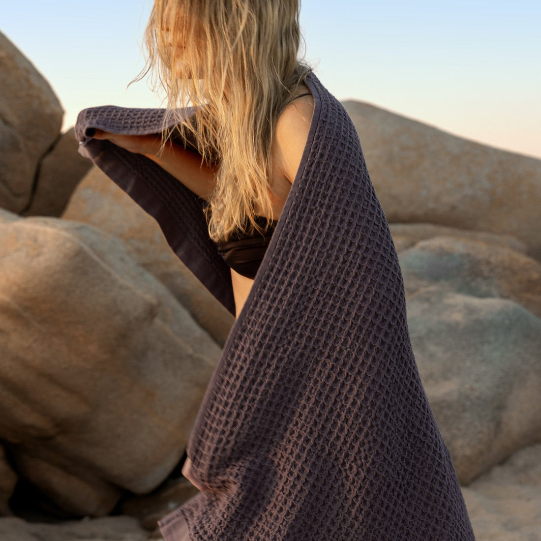 Sedona White Cotton Waffle Weave Bath Towel