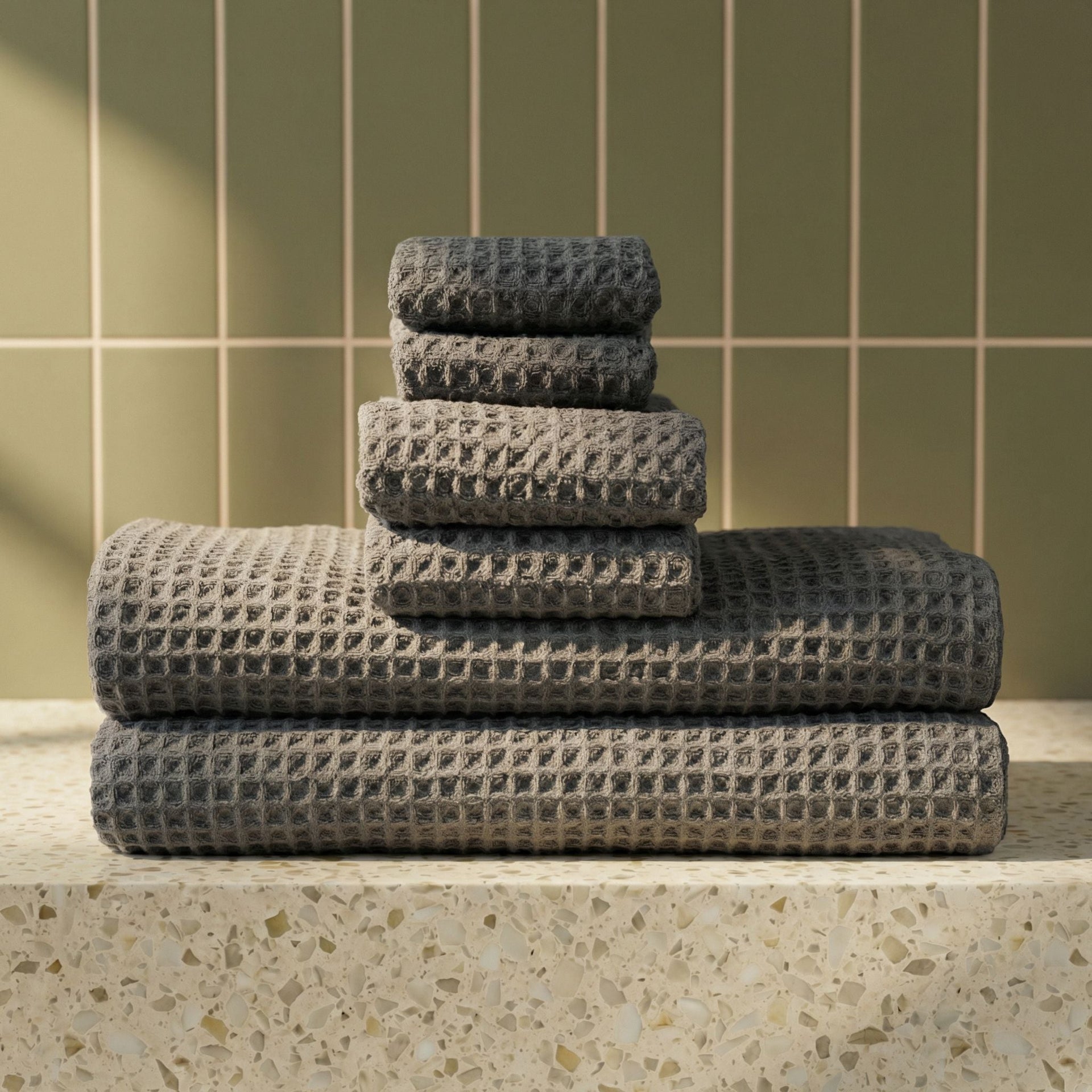 Sedona White Cotton Waffle Weave Bath Towel