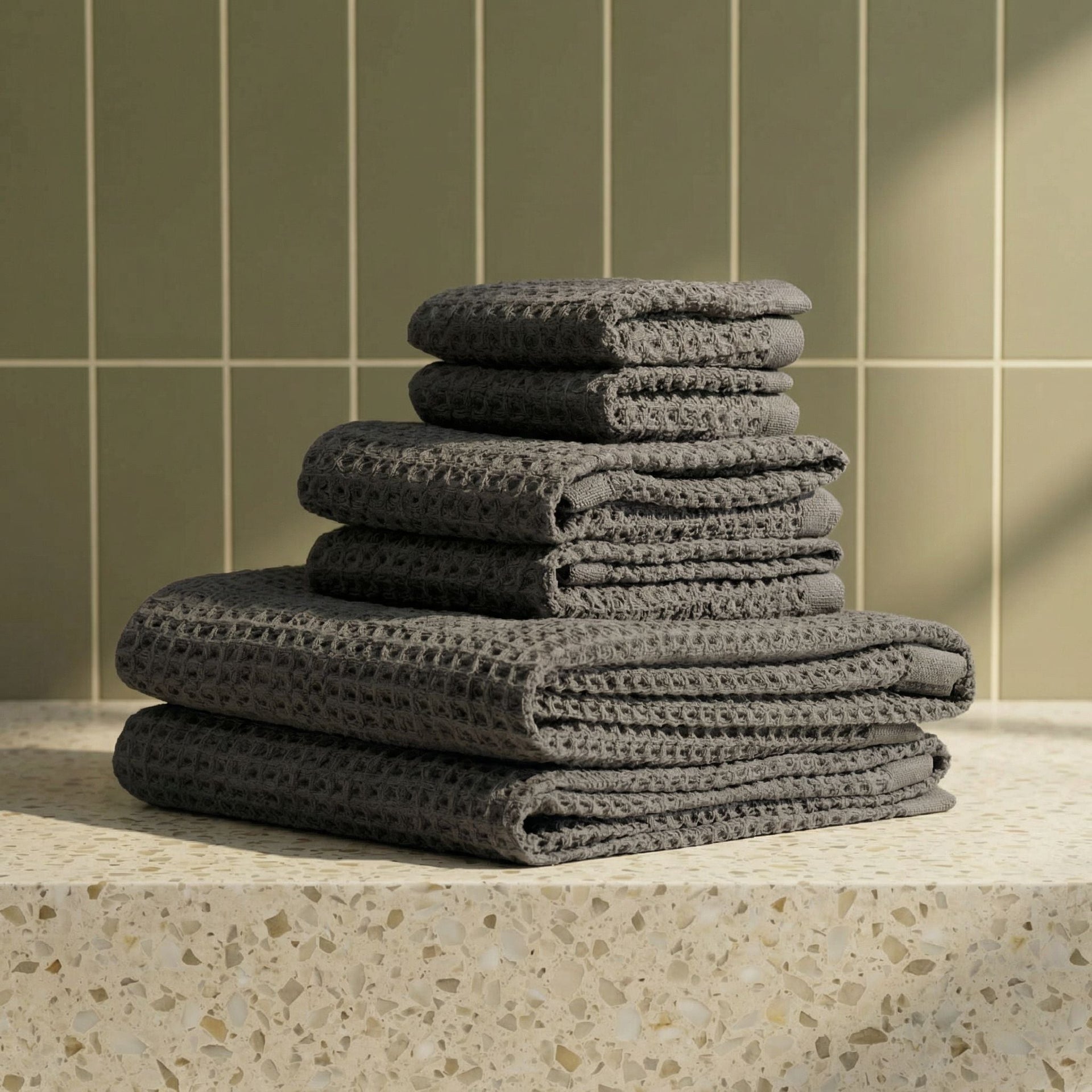 Sedona White Cotton Waffle Weave Bath Towel