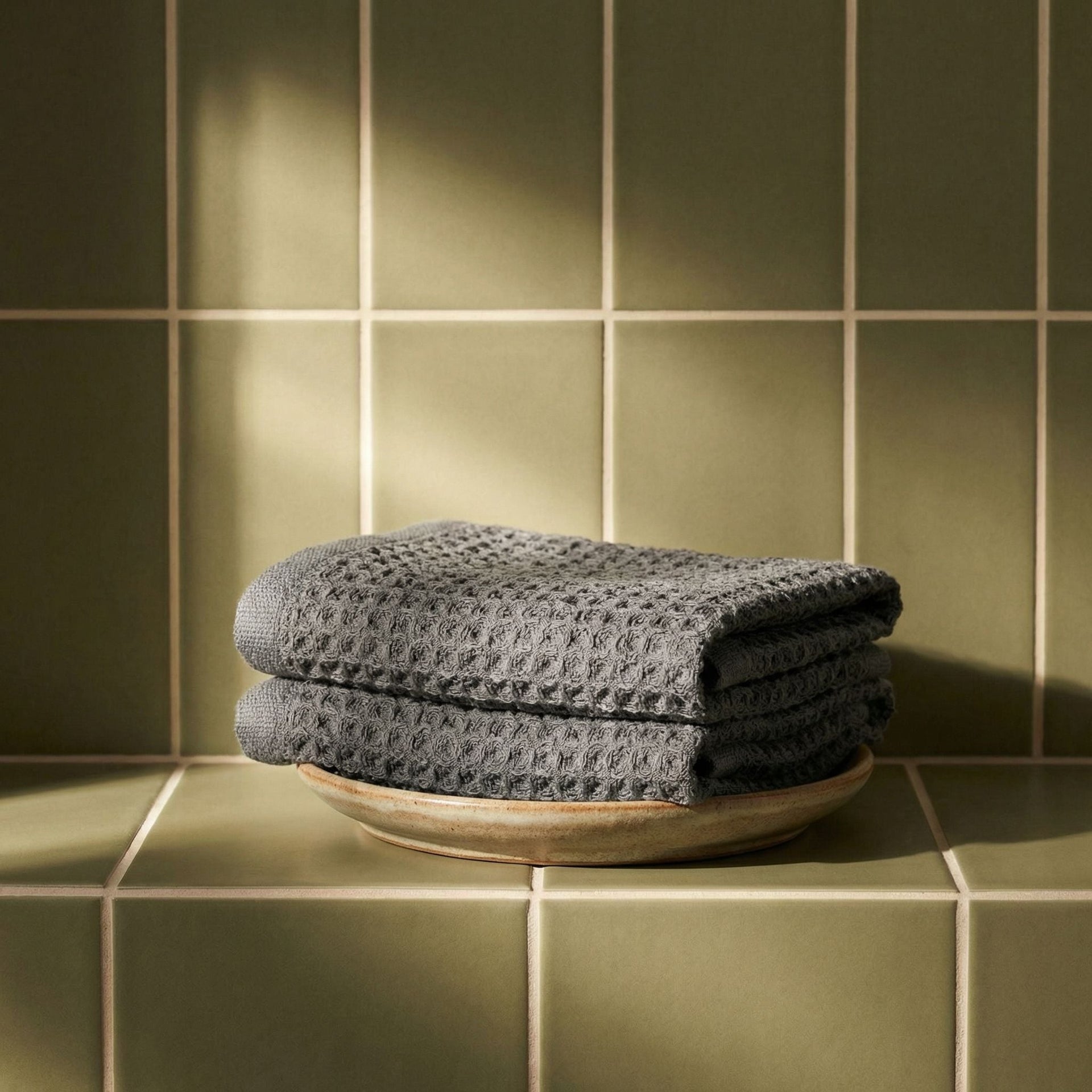 Sedona White Cotton Waffle Weave Bath Towel