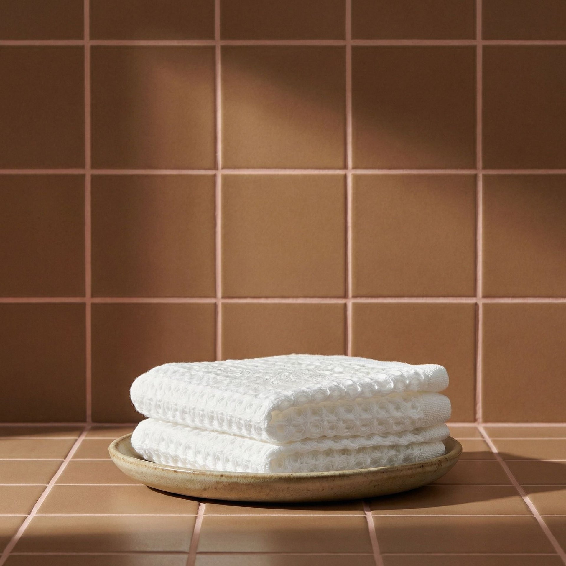 Sedona White Cotton Waffle Weave Bath Towel