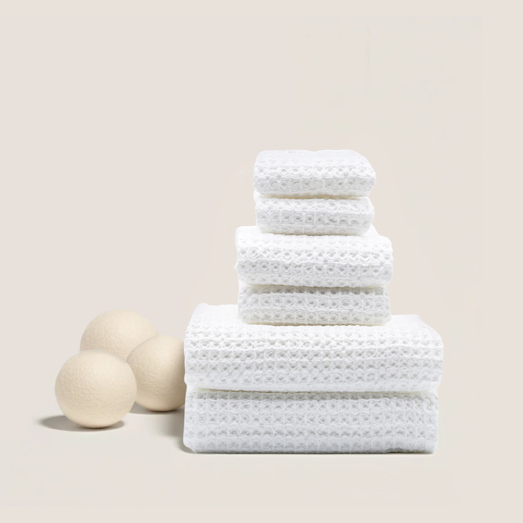 Sedona White Cotton Waffle Weave Bath Towel
