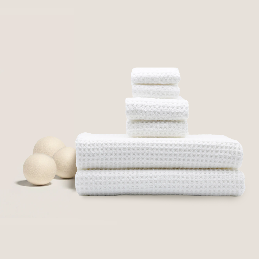 Sedona White Cotton Waffle Weave Bath Towel