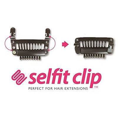 A 12-piece pack of Selfit hair clips for professional styling and hair sectioning.