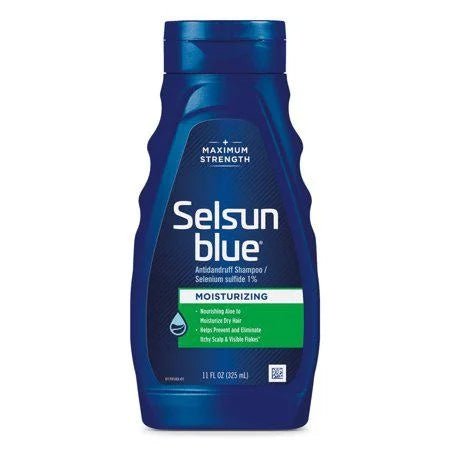 Selsun Blue Maximum Strength Moisturizing Anti-Dandruff Shampoo 11 oz bottle