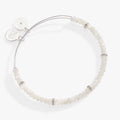 Alex And Ani White semi-precious rondelle beaded bangle with gold spacers
