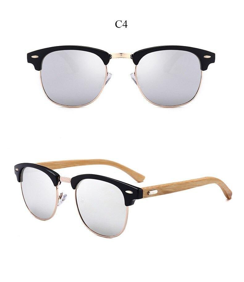 Semi-Rimless Polarized Driving Sunglasses for Men Business Style