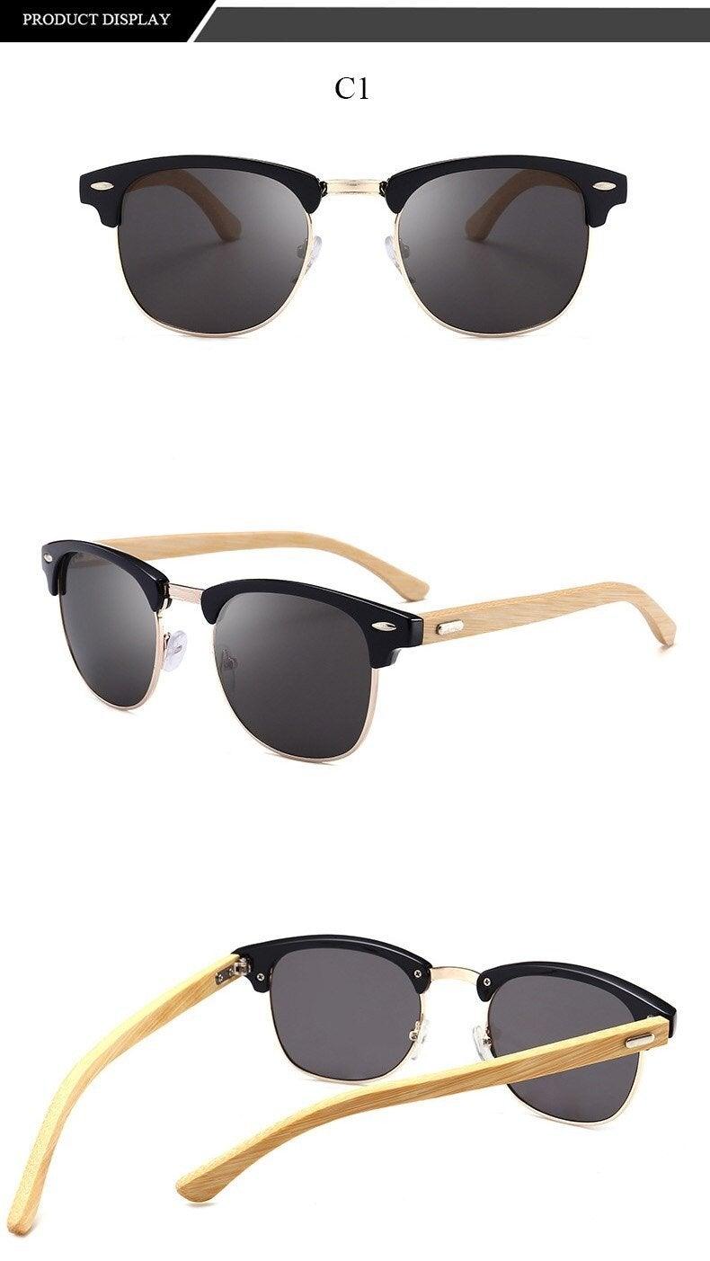 Semi-Rimless Polarized Driving Sunglasses for Men Business Style
