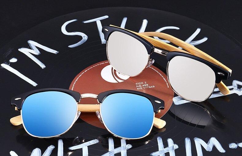 Semi-Rimless Polarized Driving Sunglasses for Men Business Style