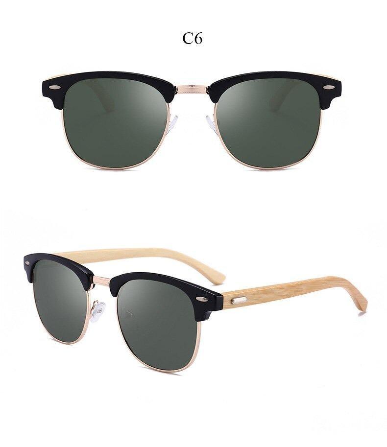 Semi-Rimless Polarized Driving Sunglasses for Men Business Style