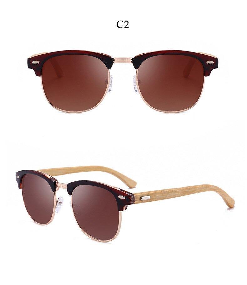 Semi-Rimless Polarized Driving Sunglasses for Men Business Style
