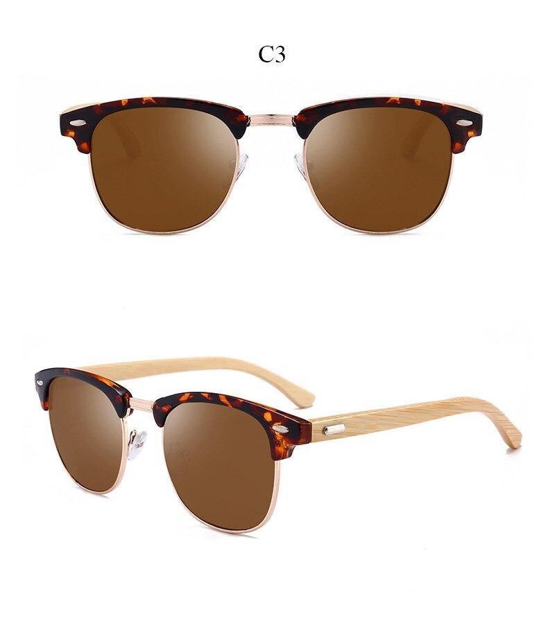 Semi-Rimless Polarized Driving Sunglasses for Men Business Style