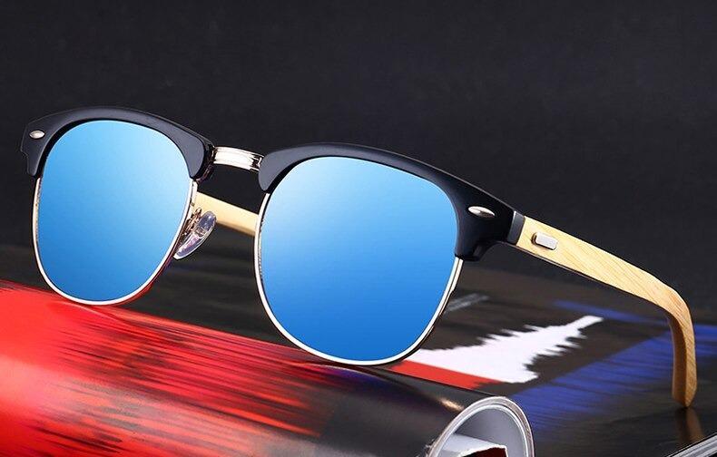 Semi-Rimless Polarized Driving Sunglasses for Men Business Style