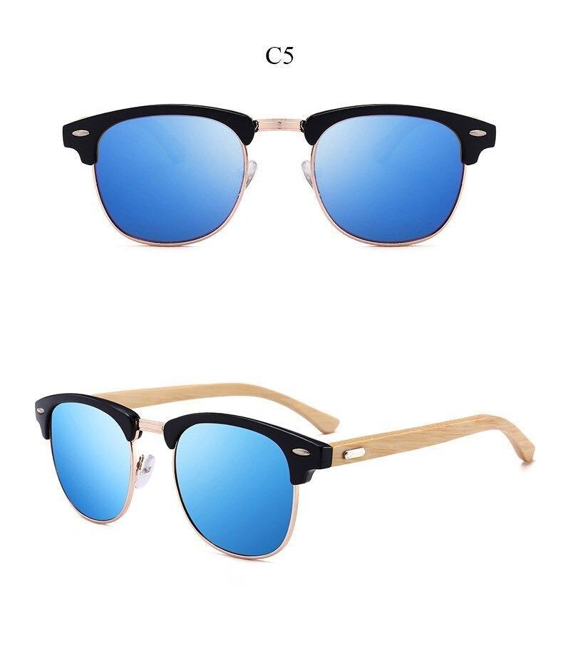 Semi-Rimless Polarized Driving Sunglasses for Men Business Style