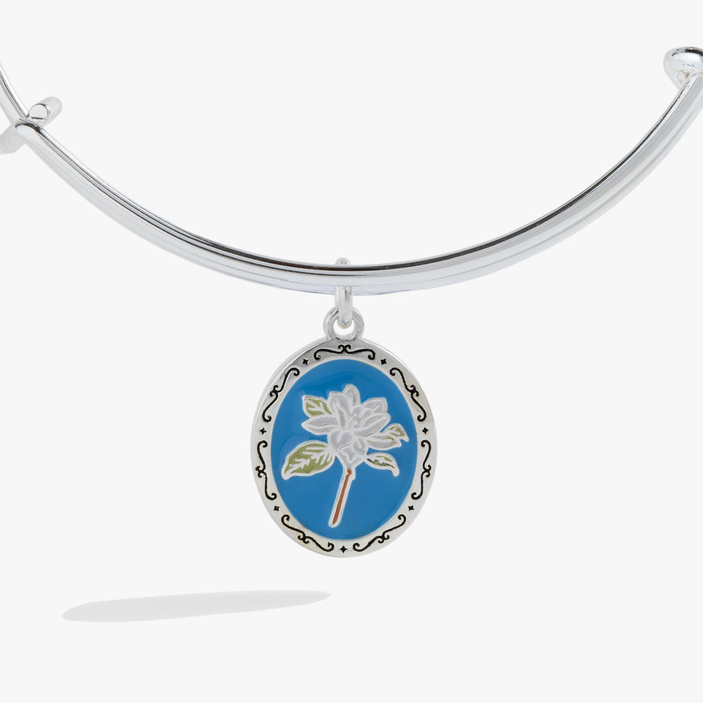Sending Love Framed Flower Charm Bangle Bracelet