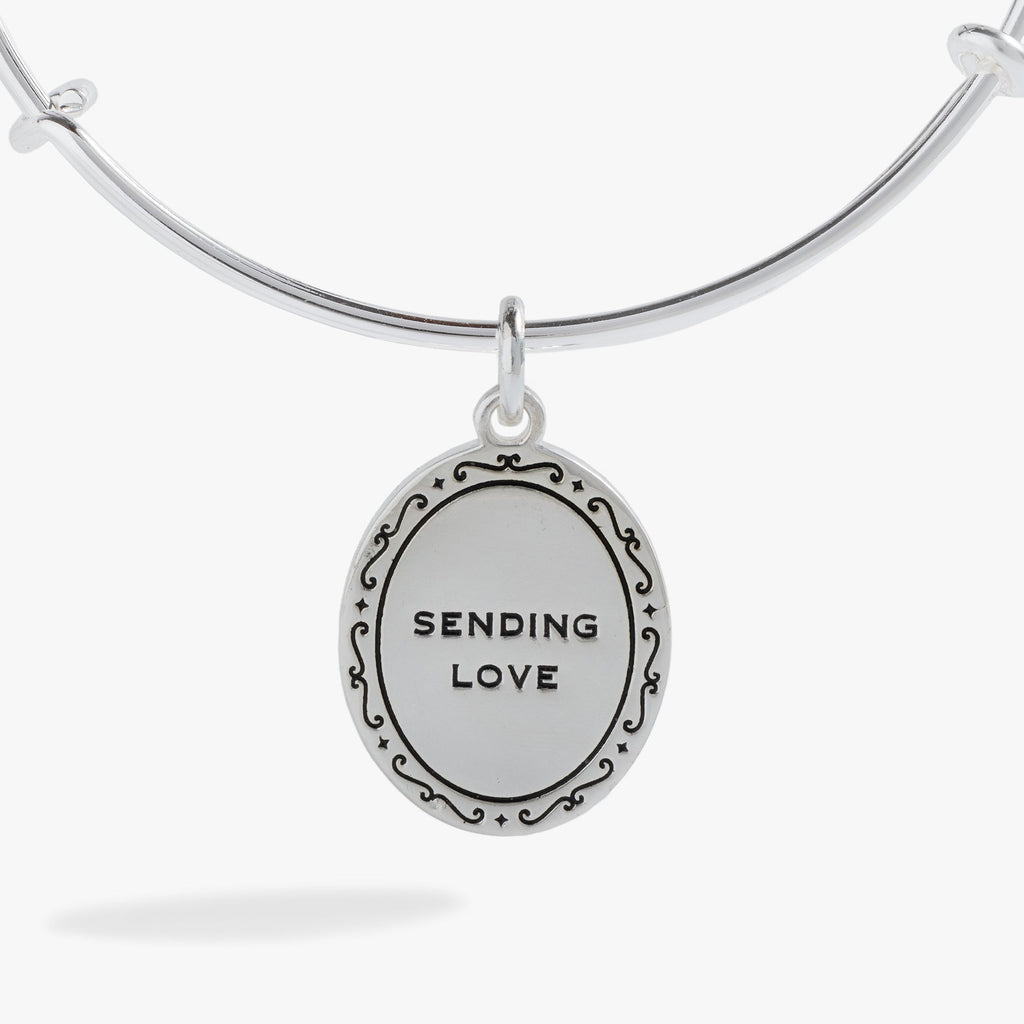 Sending Love Framed Flower Charm Bangle Bracelet