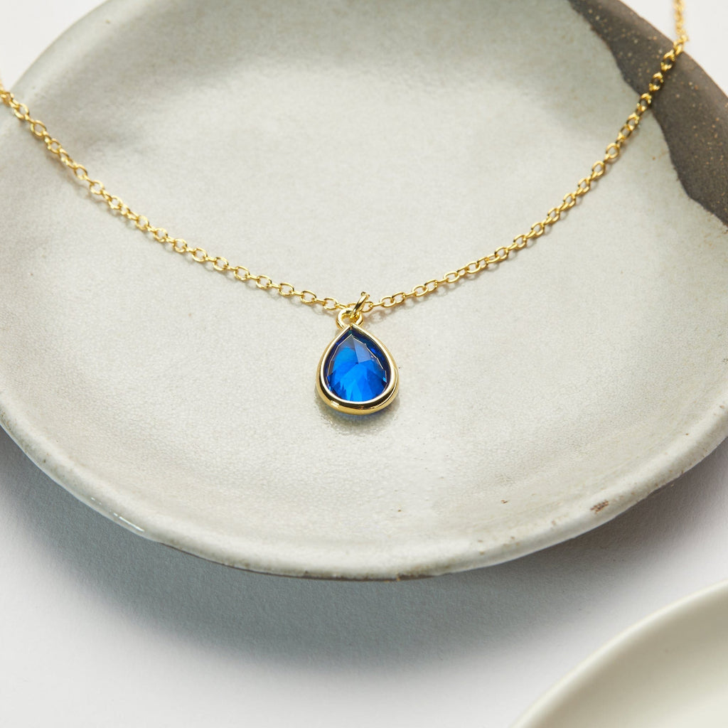 September Birthday Sapphire Birthstone Necklace