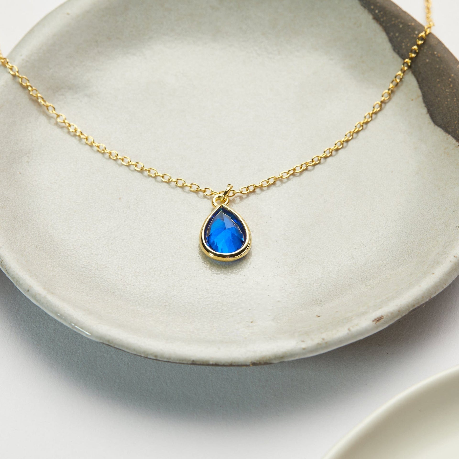 September Birthday Sapphire Birthstone Necklace