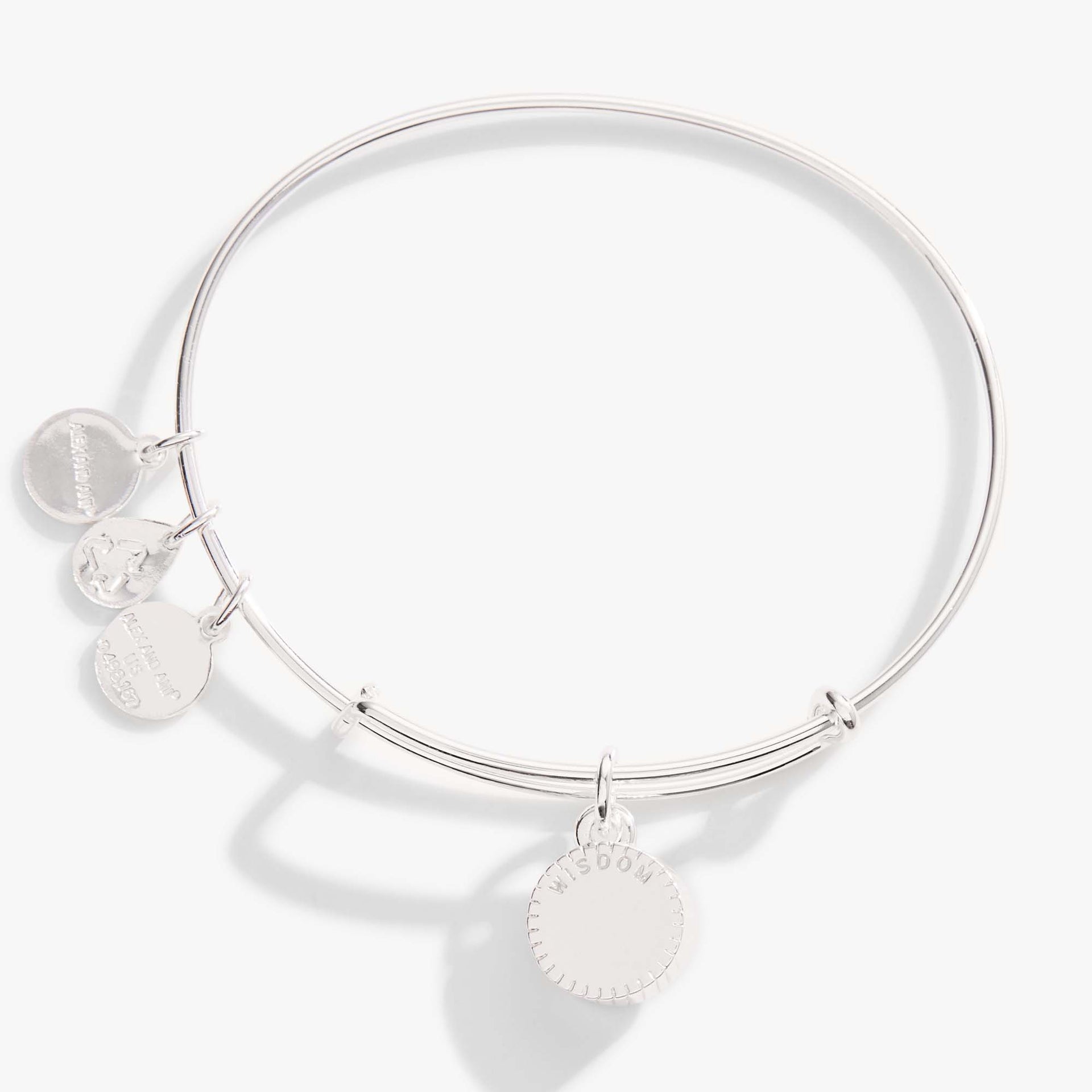 September Birthstone Sapphire Charm Bangle Bracelet