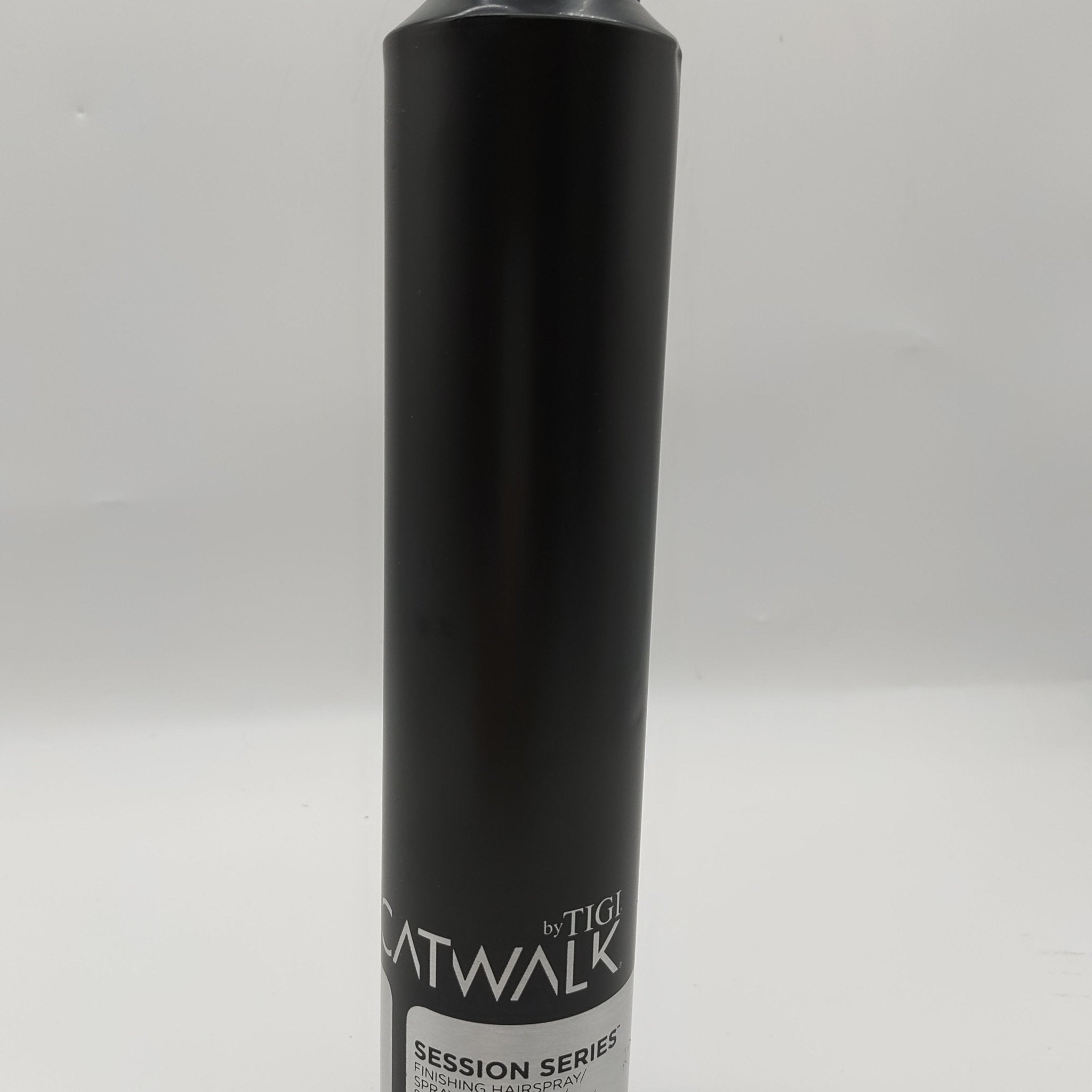 TIGI Catwalk Session Series black finishing hairspray bottle