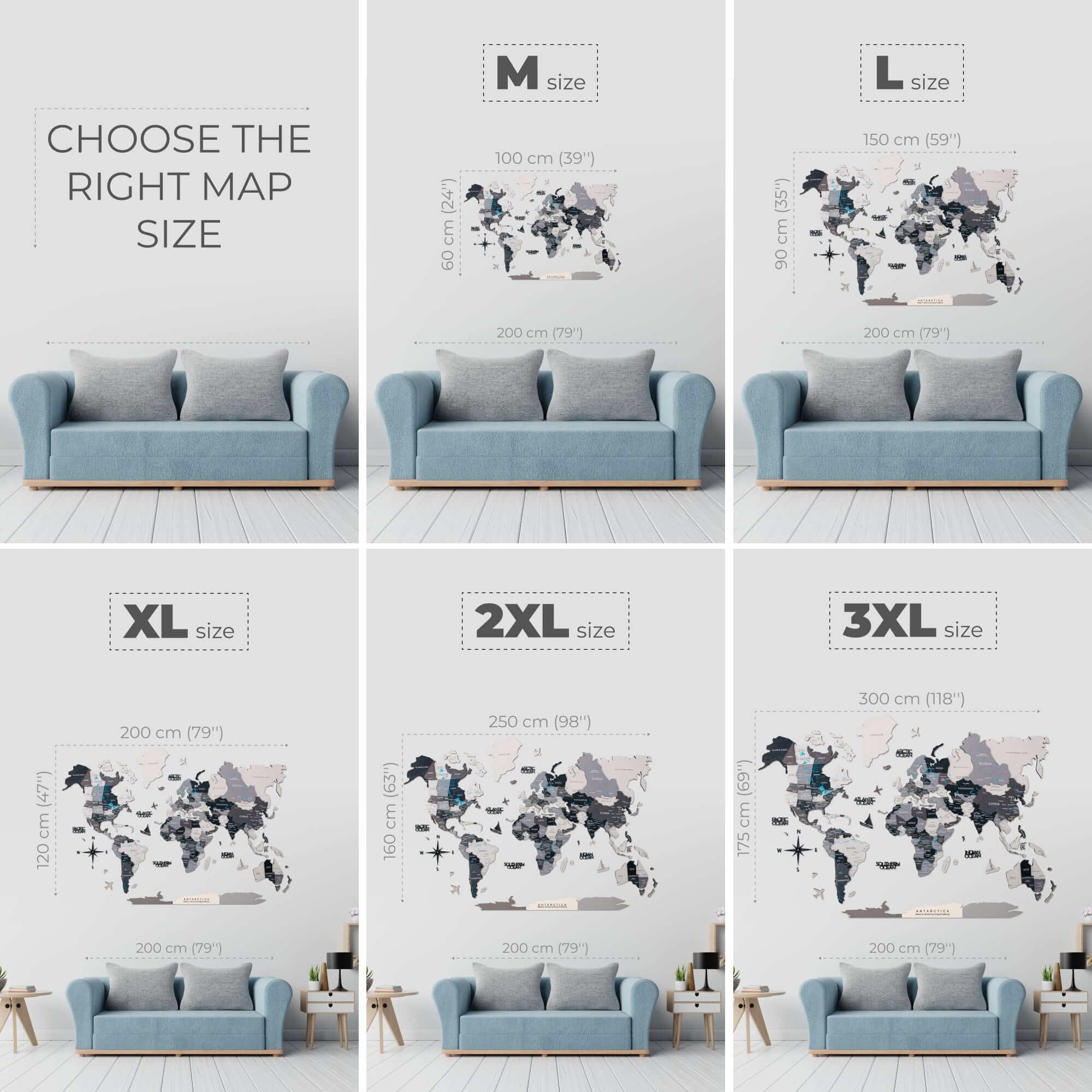 Minimalist Wooden World Map with Airplane Pins Wall Decor