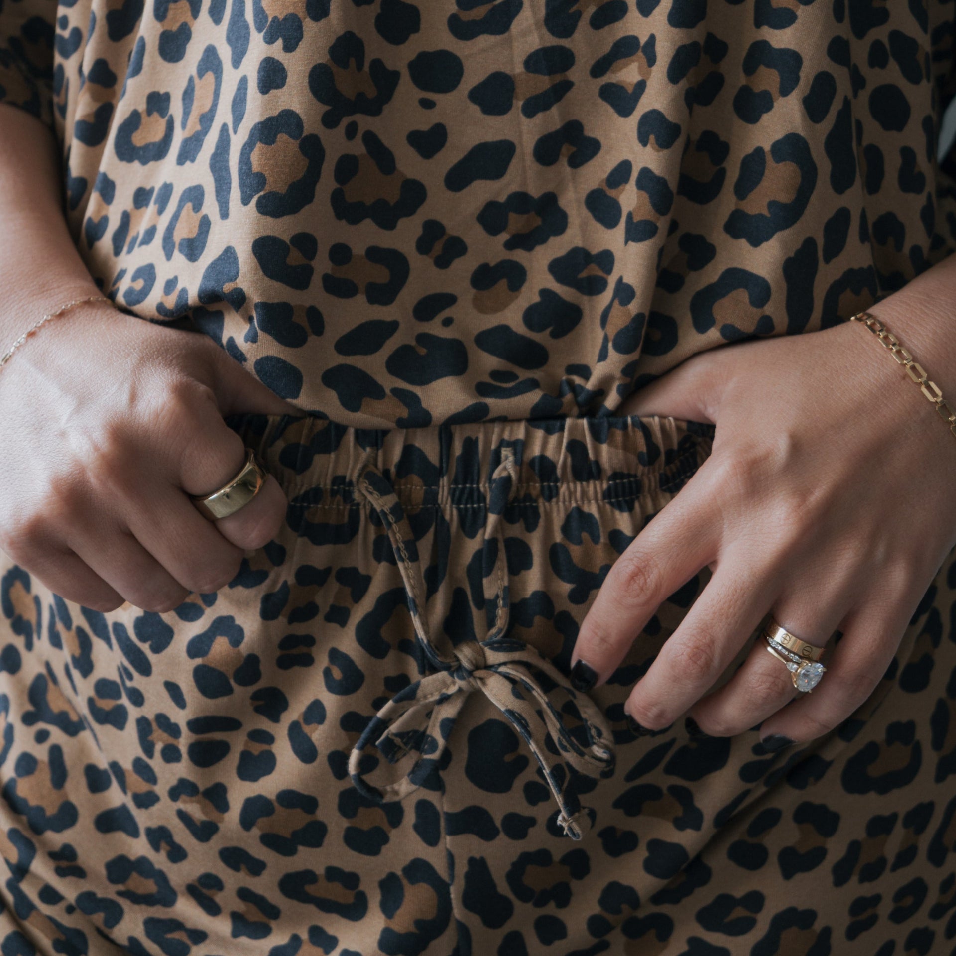 Women's Bamboo Short Set in Leopard Print - Relaxed Loungewear