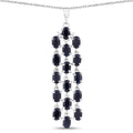 7.68 Carat Genuine Blue Sapphire .925 Sterling Silver Pendant