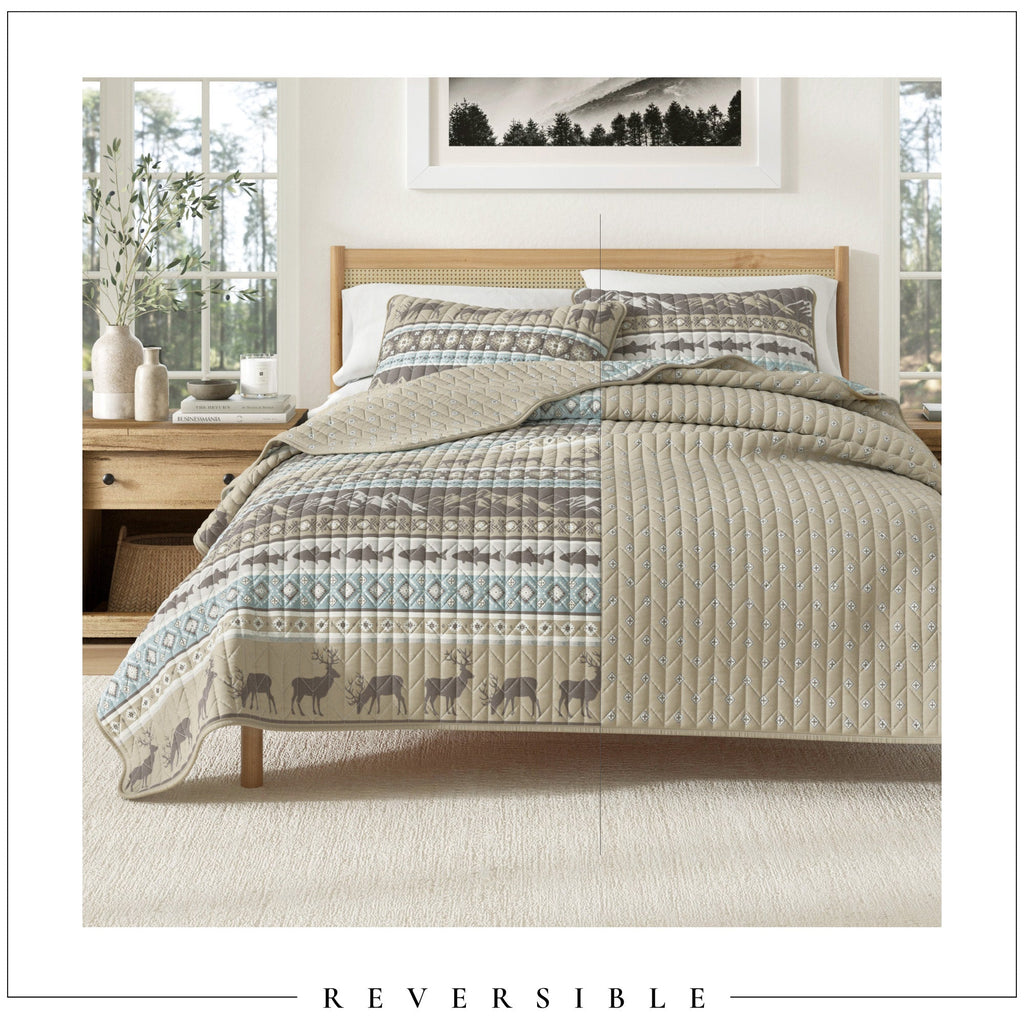 Yosemite Collection 3-Piece Lodge Quilt Bedding Set - Image 4