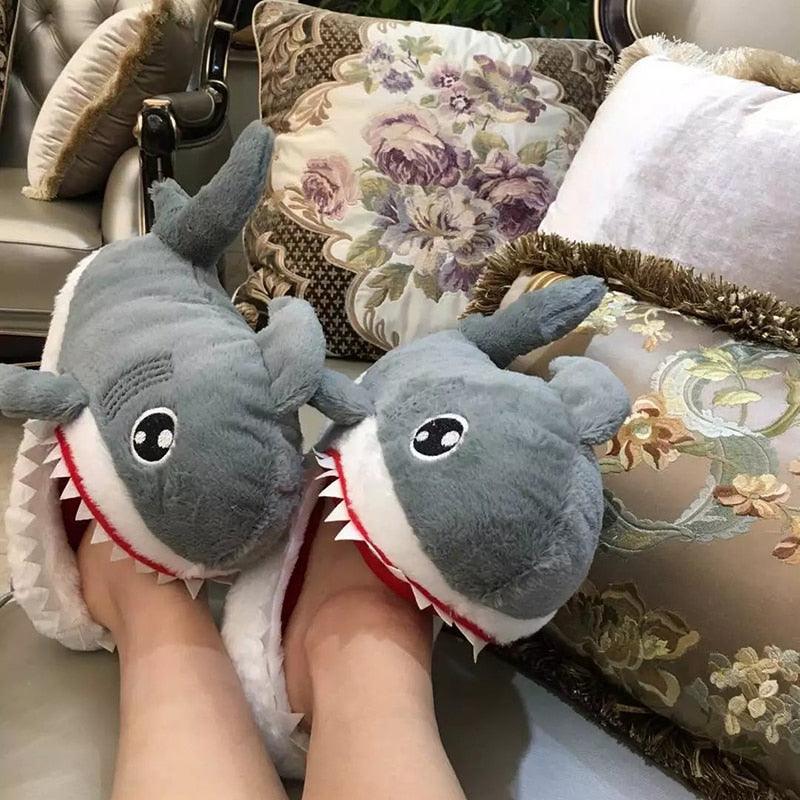 Cute Shark Slippers for Women & Girls - Plush Warm Home Footwear