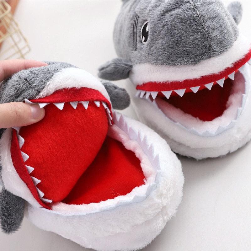 Cute Shark Slippers for Women & Girls - Plush Warm Home Footwear