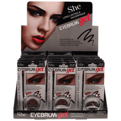 She Gel Eyebrow with integrated brush in tube packaging