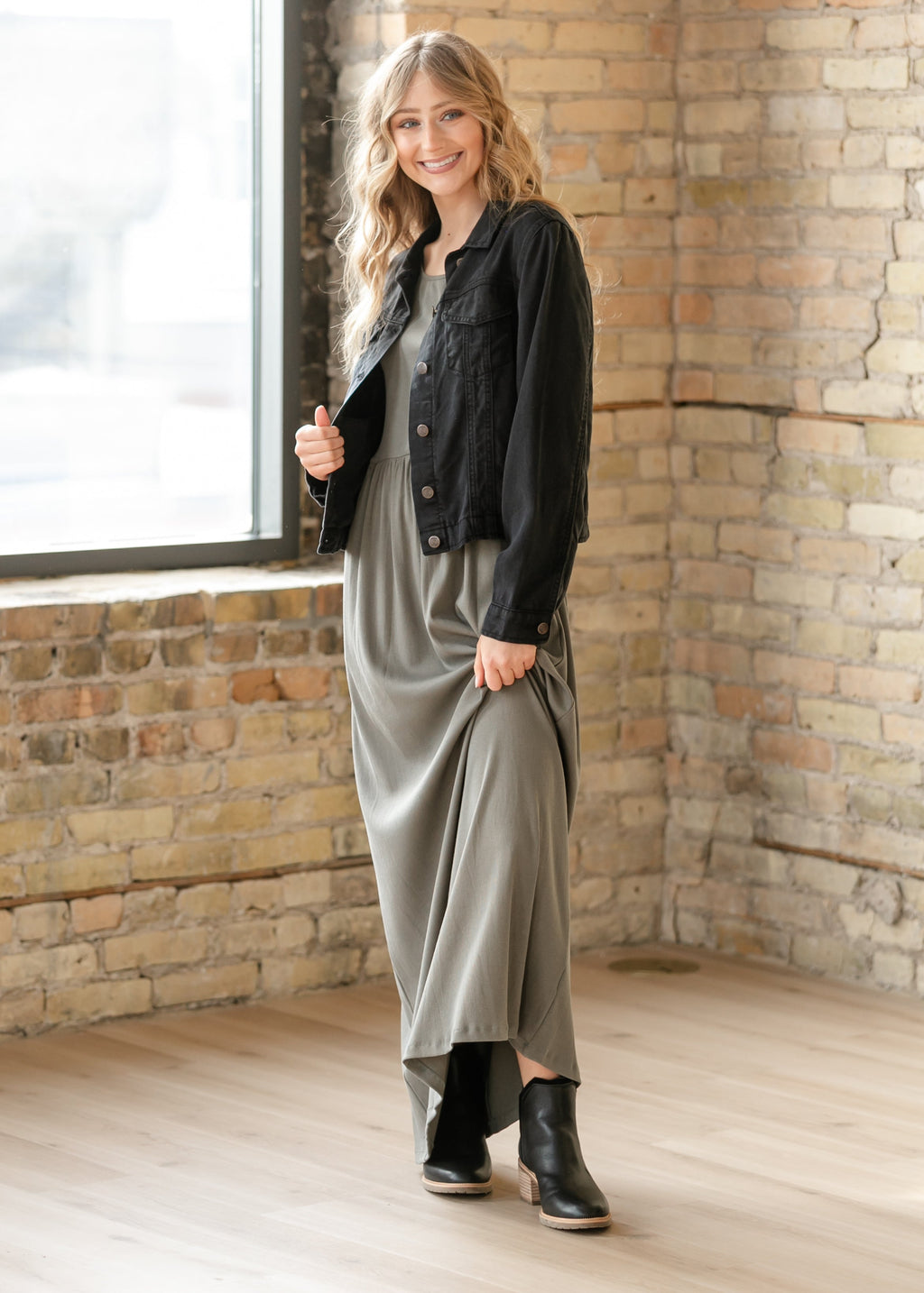 Shea Black Lightweight Denim Jacket | Classic Trucker Style