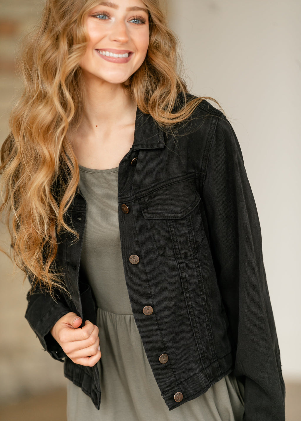 Shea Black Lightweight Denim Jacket | Classic Trucker Style