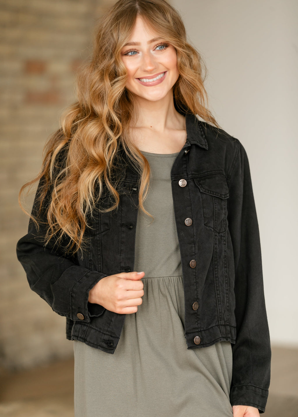 Shea Black Lightweight Denim Jacket | Classic Trucker Style