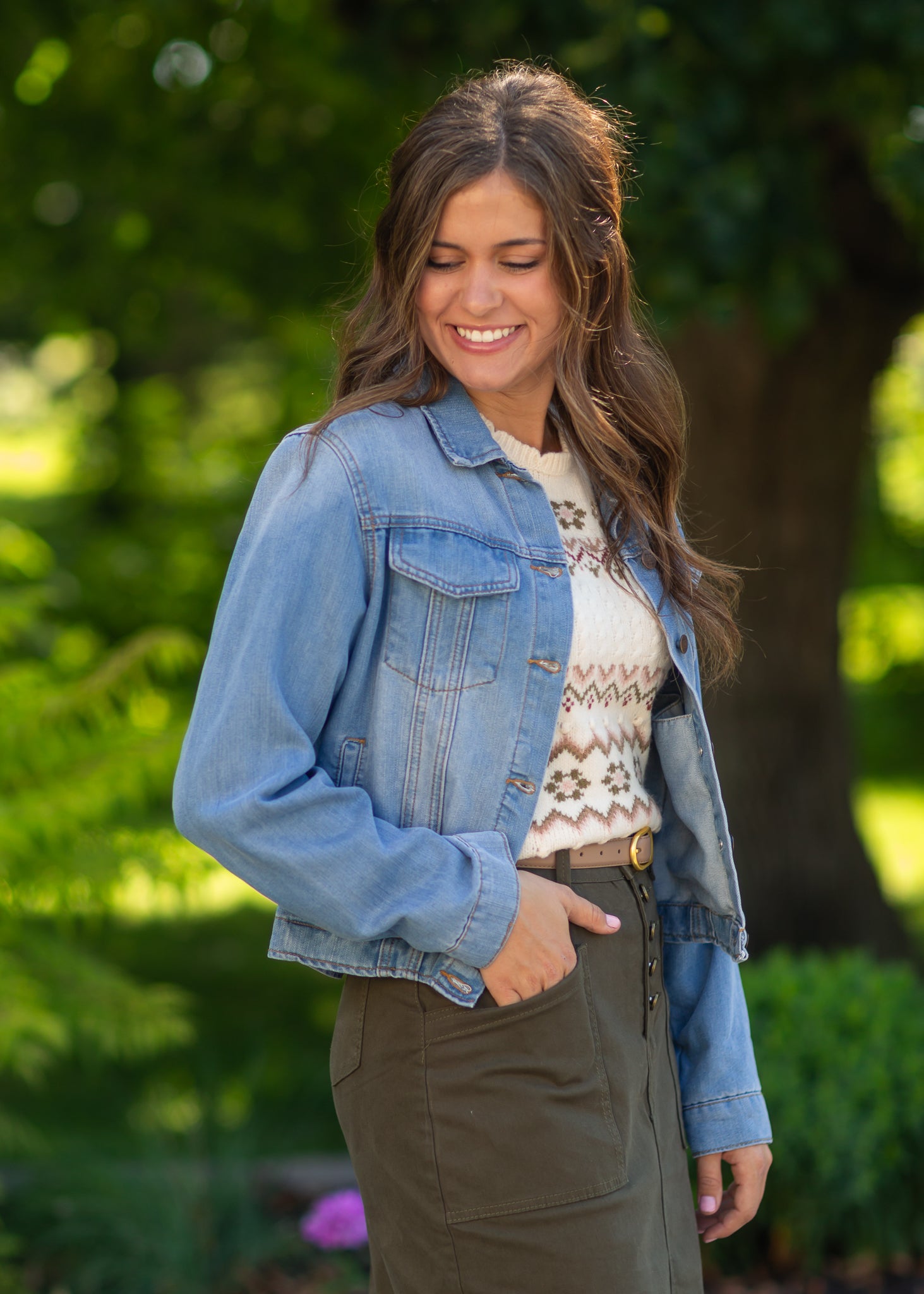 Shea Medium Wash Lightweight Denim Jacket | Women's