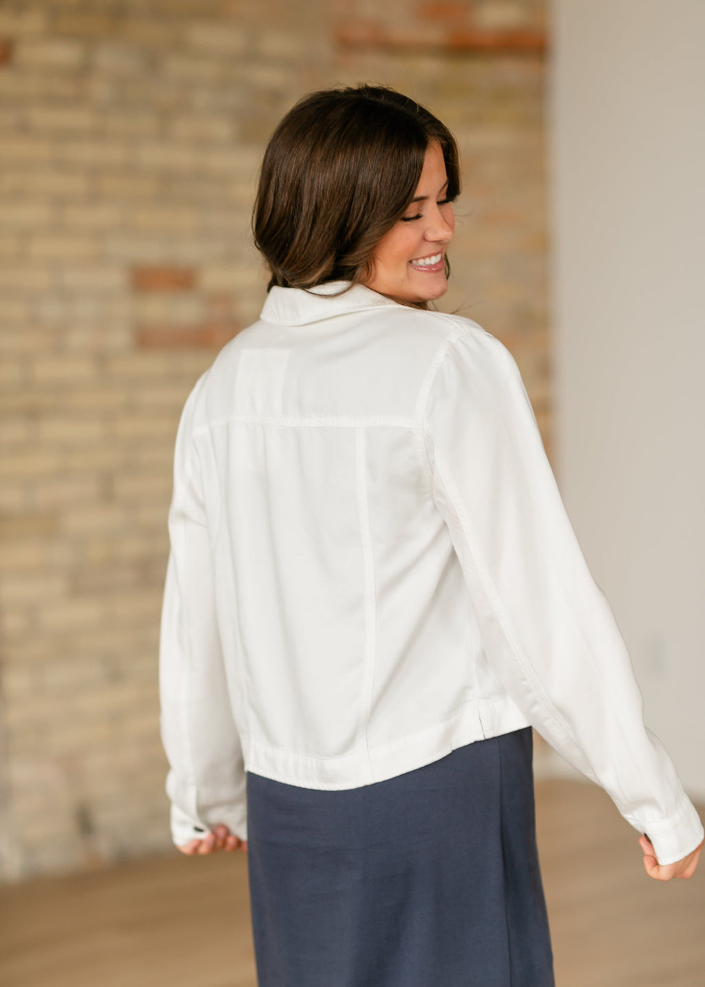 Shea White Lightweight Denim Jacket | Classic Trucker Style