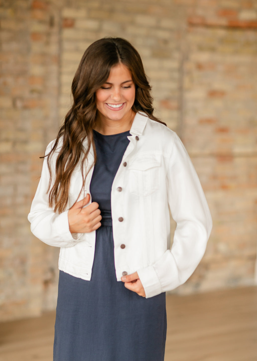 Shea White Lightweight Denim Jacket | Classic Trucker Style