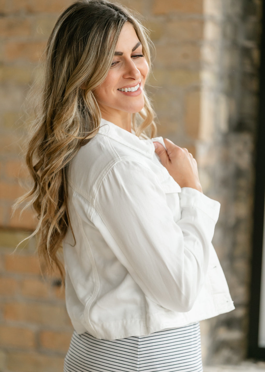 Shea White Lightweight Denim Jacket | Classic Trucker Style