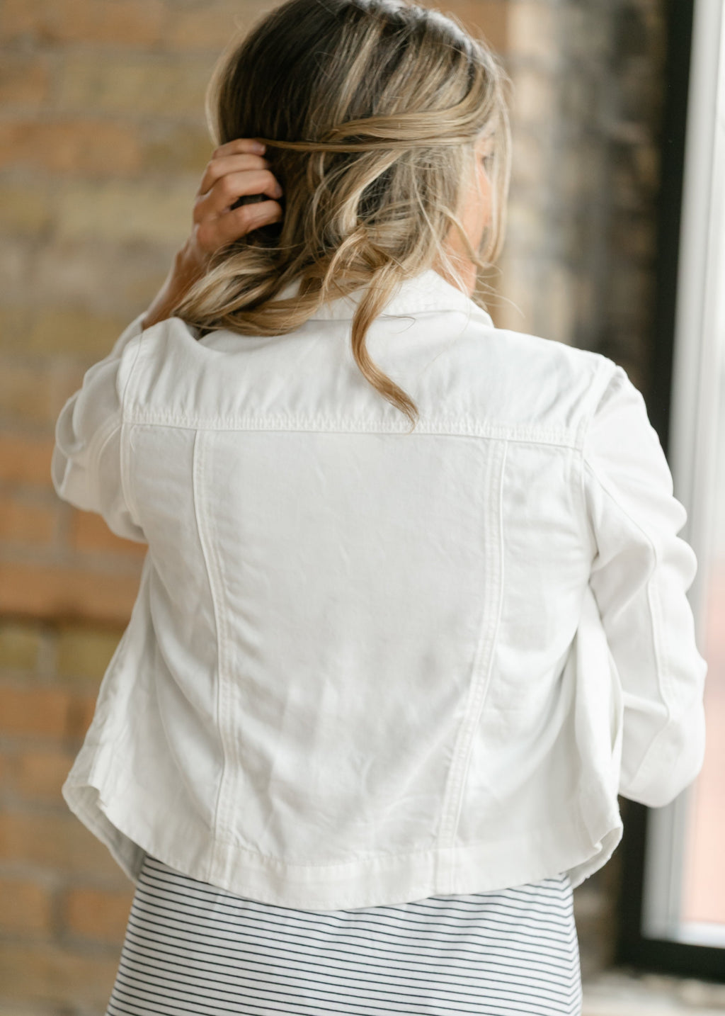 Shea White Lightweight Denim Jacket | Classic Trucker Style