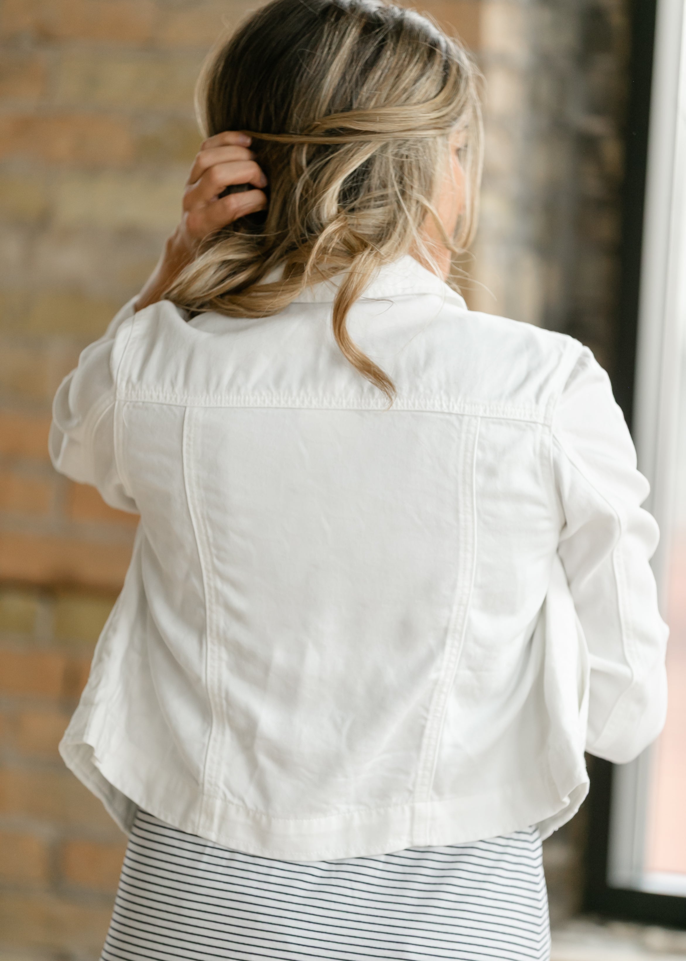 Shea White Lightweight Denim Jacket | Classic Trucker Style
