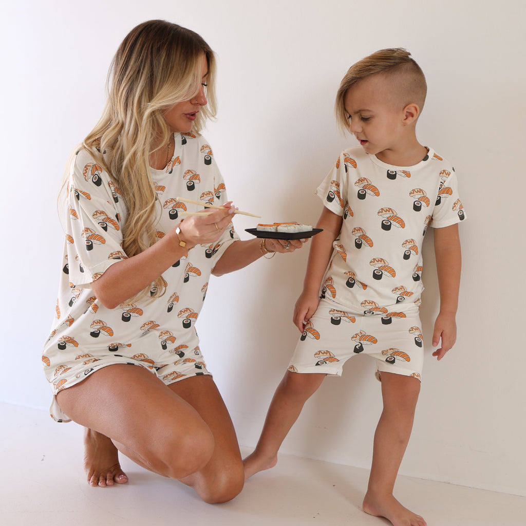 Women's Sushi Print Bamboo Short Set Loungewear - Image 7