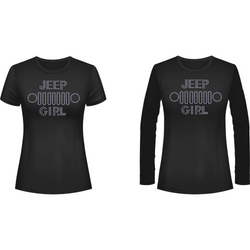 Jeeper Girl Grill Rhinestone Tee Short or Long  Sleeve